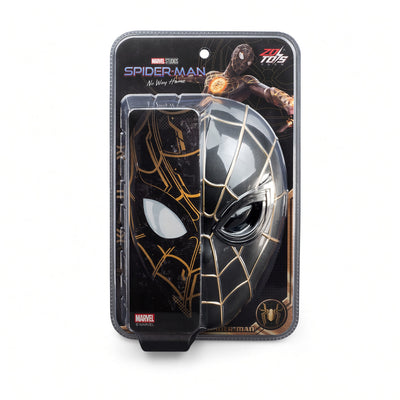 Marvel Spider-Man Black & Gold Suit Mask – Halloween Costume Headwear | 17cm × 24.5cm Kids Dress-Up Superhero Face Mask
