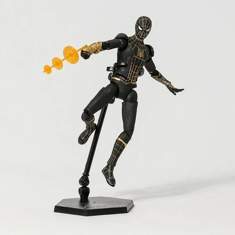 ZD Toys 7 Inch 1:10 Scale Black & Gold Spider-Man Action Figure – Spider-Man: No Way Home (Marvel Licensed)