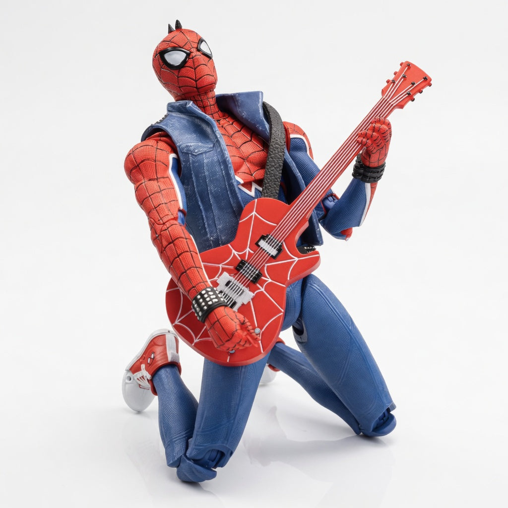 ZD Toys Marvel Official Spider-Man Punk Suit with Multiple Accessories Articulated Action Figure