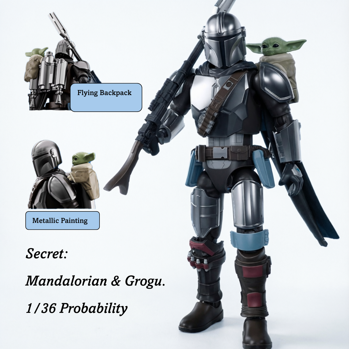 Blokees Star Wars Champion Class Lite — Mandalorian & Grogu Blind Box Model Kit Figure