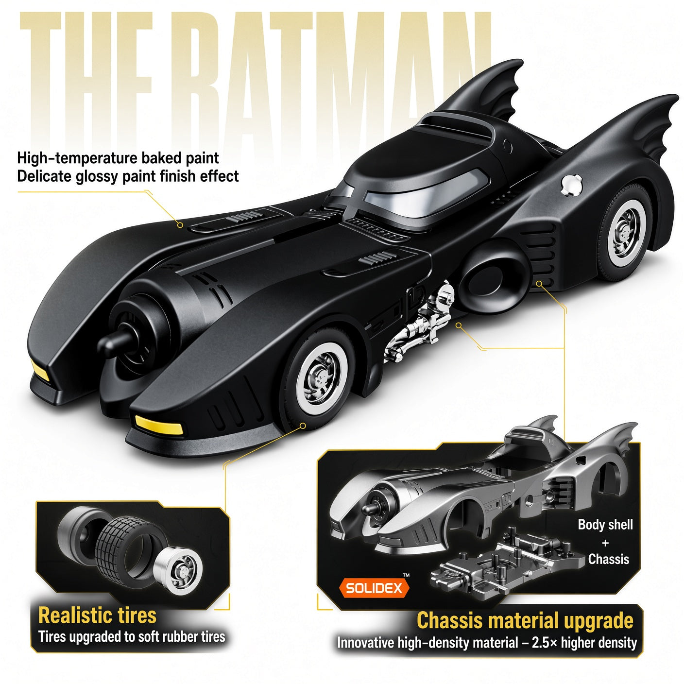 Blokees Batman Vol.1 Gotham Shadow Collectible Building Block BatMobile Model Kit – Snap-Fit DC Collector Toy | CRAZXY