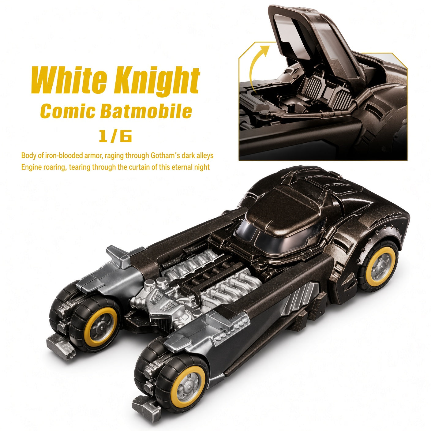 Blokees Batman Vol.1 Gotham Shadow Collectible Building Block BatMobile Model Kit – Snap-Fit DC Collector Toy | CRAZXY