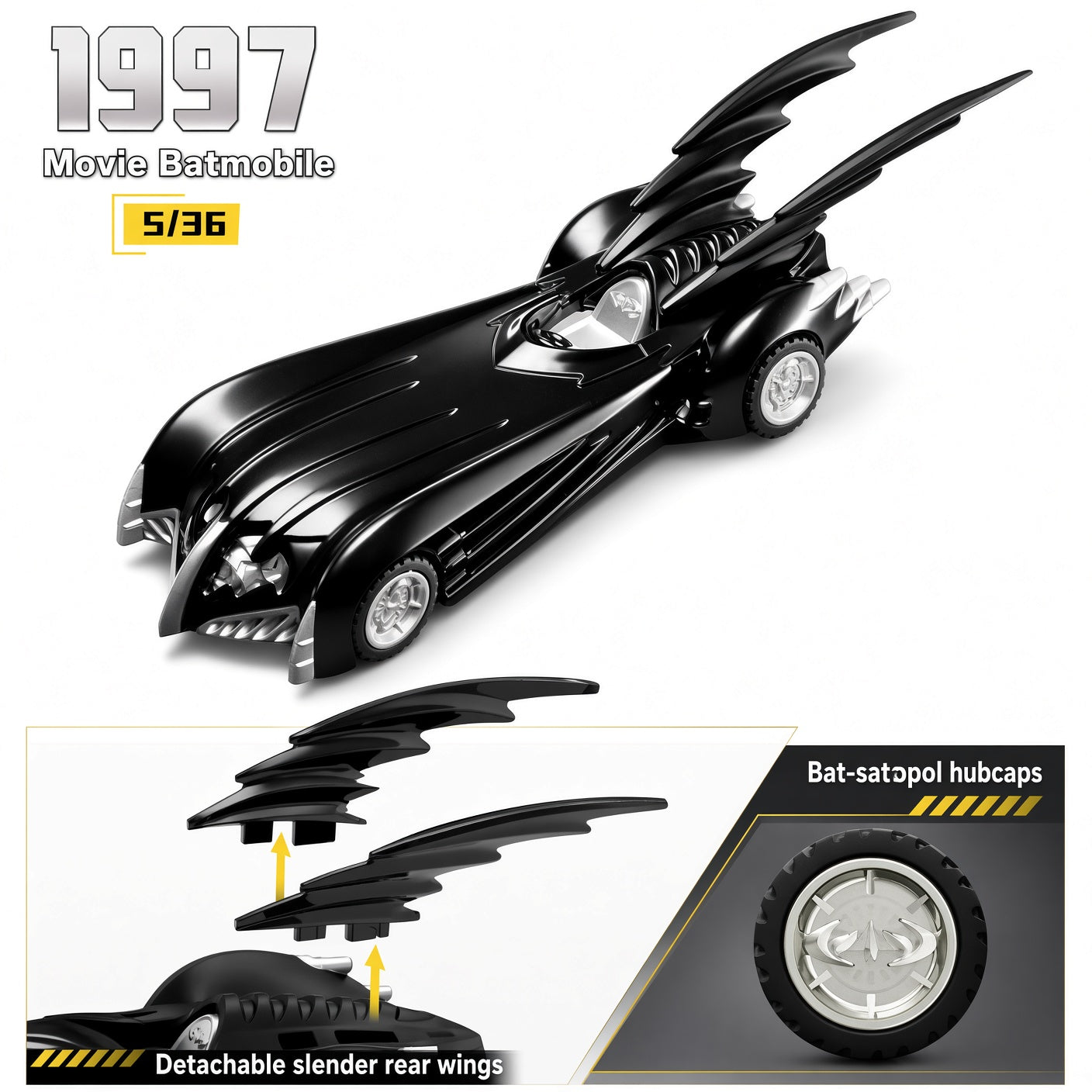 Blokees Batman Vol.2 Gotham Shadow Collectible Building Block Car Model Kit – Snap-Fit DC Collector Toy | CRAZXY
