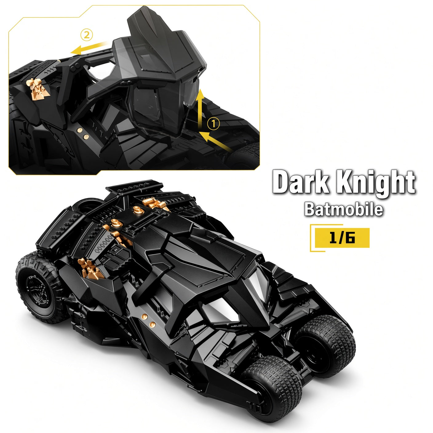 Blokees Batman Vol.2 Gotham Shadow Collectible Building Block Car Model Kit – Snap-Fit DC Collector Toy | CRAZXY