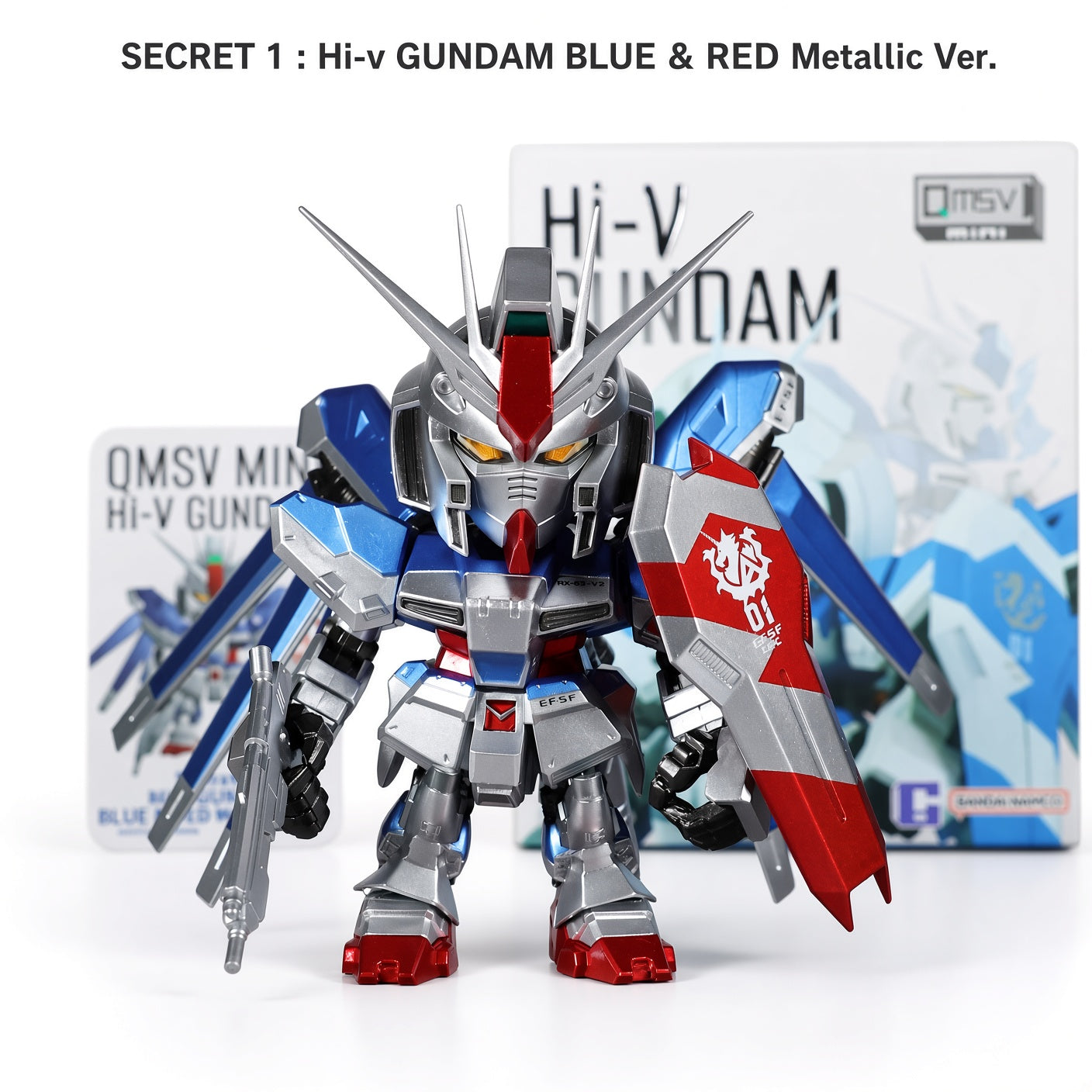 Bandai QMSV Mini Hi-Nu Gundam RX-93-v2 Blind Box Figure – 11cm Official Collectible with Metallic & Blue Red Secret Editions | Car & Desk Display | CRAZXY