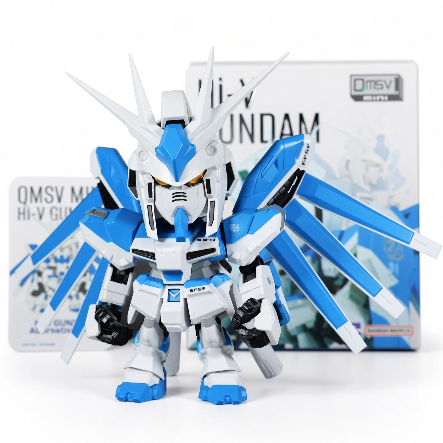 Bandai QMSV Mini Hi-Nu Gundam RX-93-v2 Blind Box Figure – 11cm Official Collectible with Metallic & Blue Red Secret Editions | Car & Desk Display | CRAZXY