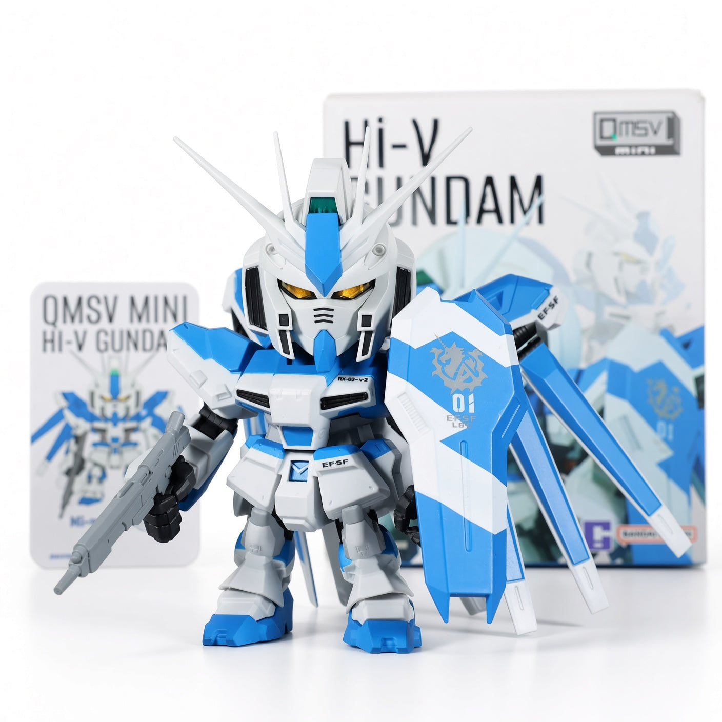 Bandai QMSV Mini Hi-Nu Gundam RX-93-v2 Blind Box Figure – 11cm Official Collectible with Metallic & Blue Red Secret Editions | Car & Desk Display | CRAZXY