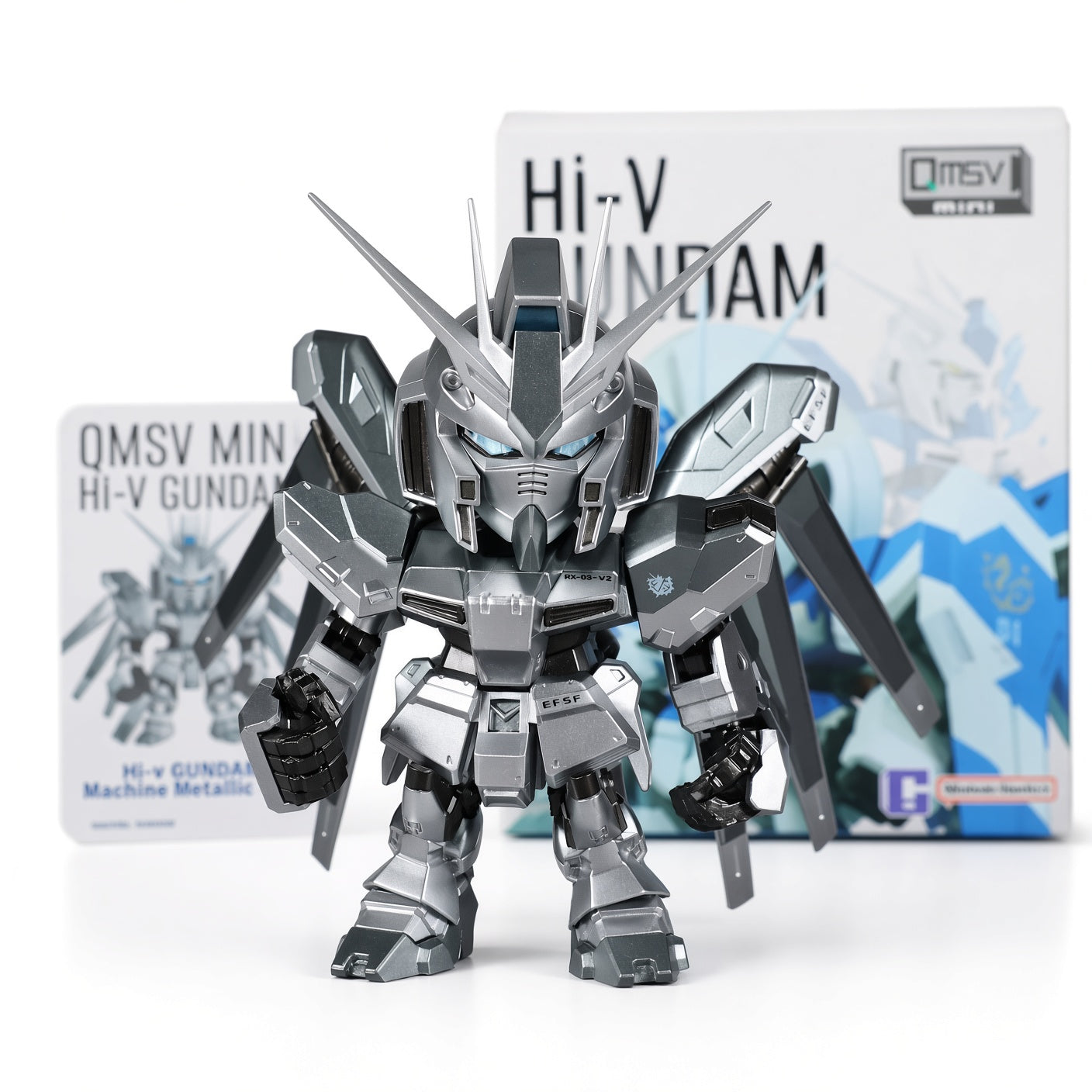 Bandai QMSV Mini Hi-Nu Gundam RX-93-v2 Blind Box Figure – 11cm Official Collectible with Metallic & Blue Red Secret Editions | Car & Desk Display | CRAZXY
