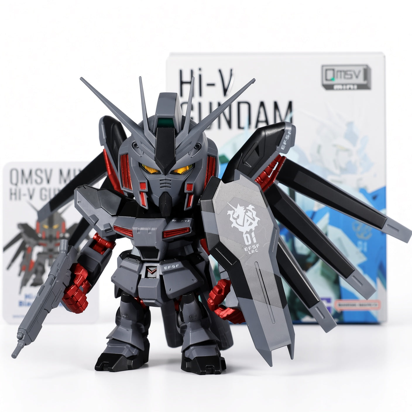 Bandai QMSV Mini Hi-Nu Gundam RX-93-v2 Blind Box Figure – 11cm Official Collectible with Metallic & Blue Red Secret Editions | Car & Desk Display | CRAZXY