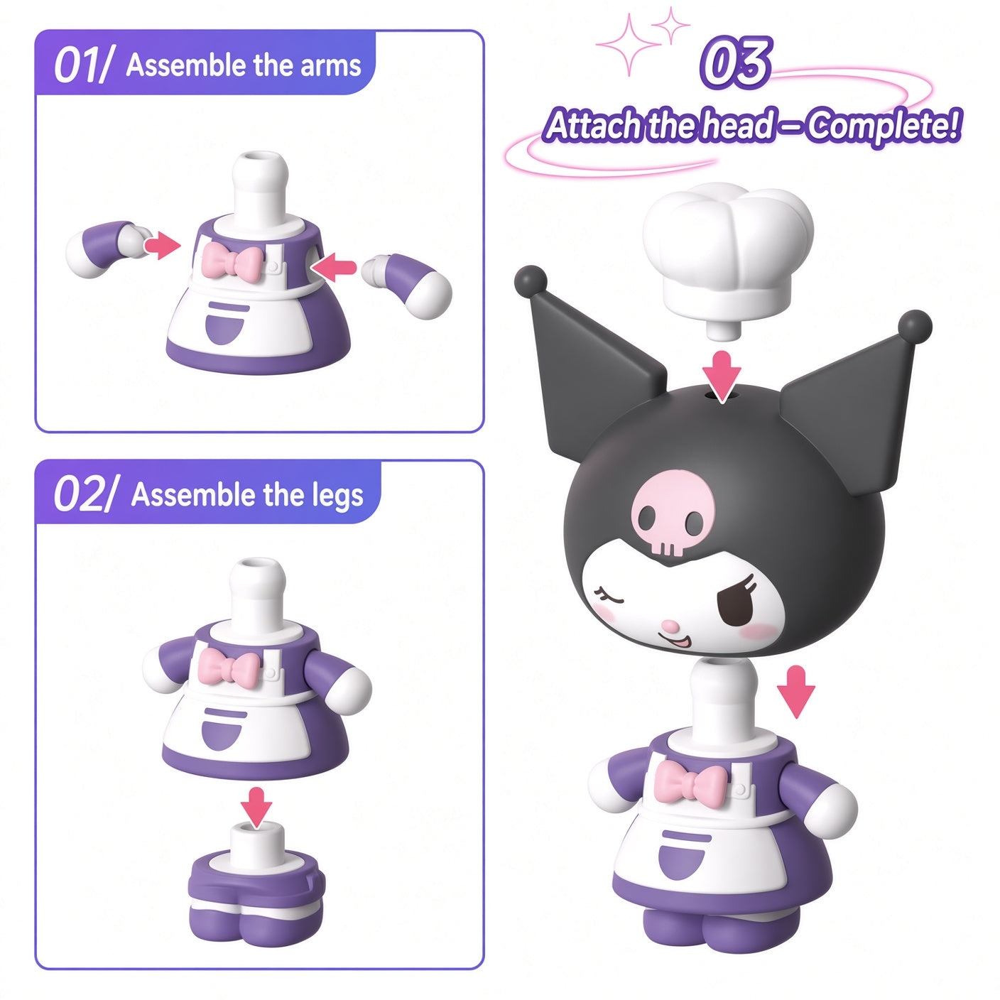 Blokees Sanrio Family Series Kuromi Tadou Interchangeable Figure Blind Box – Official Snap-Fit Collectible Toy | CRAZXY