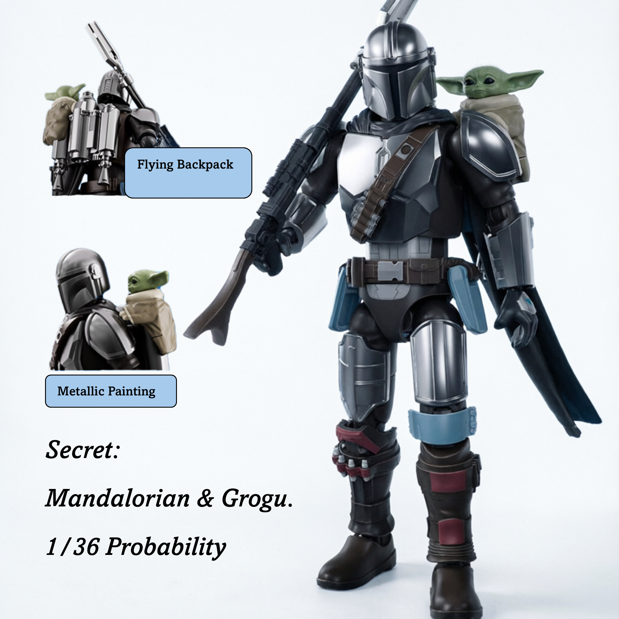 Blokees Star Wars Champion Class Lite — Mandalorian & Grogu Blind Box Model Kit Figure