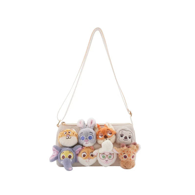 Potdemiel Disney Pixar Zootopia Plush Crossbody Bag Cute Character Shoulder Bag - Judy Nick | CRAZXY