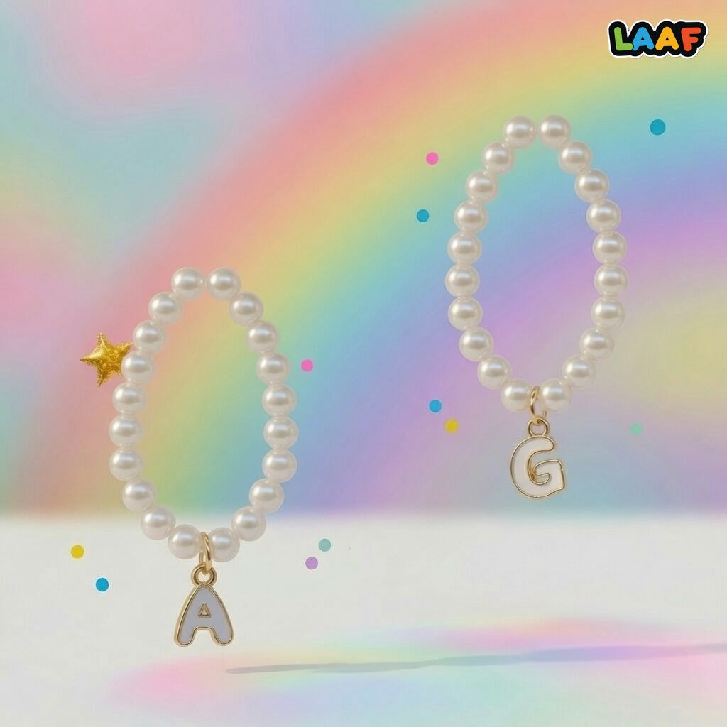 LAAF Doll Pearl Letter Necklace – Accessory for 20cm Plush Dolls (Labubu, Skull Panda, Twinkle Twinkle)
