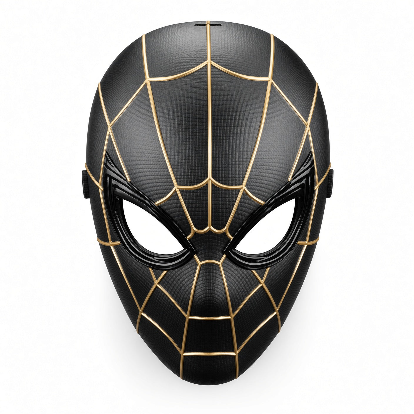 Marvel Spider-Man Black & Gold Suit Mask – Halloween Costume Headwear | 17cm × 24.5cm Kids Dress-Up Superhero Face Mask | CRAZXY