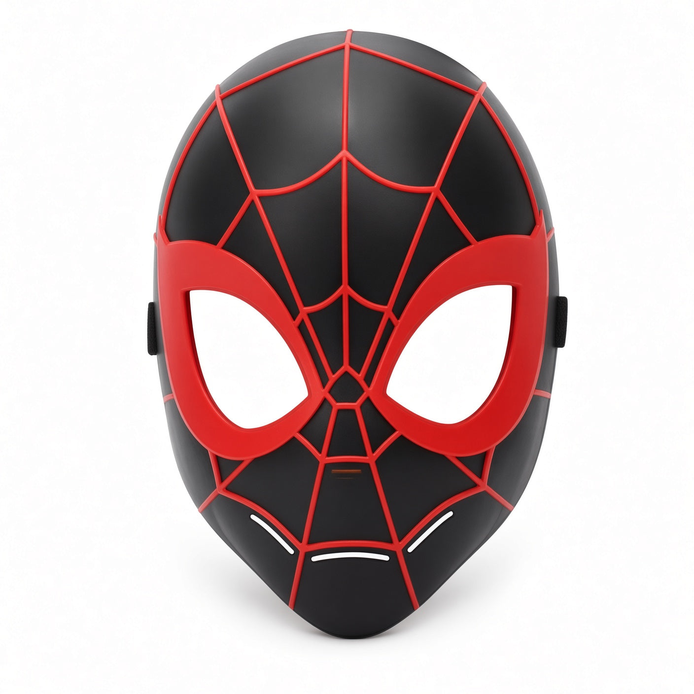 Marvel Spider-Man Miles Morales Black & Red Mask – Halloween Costume Headwear | 15cm × 23cm Kids Dress-Up Superhero Face Mask | CRAZXY