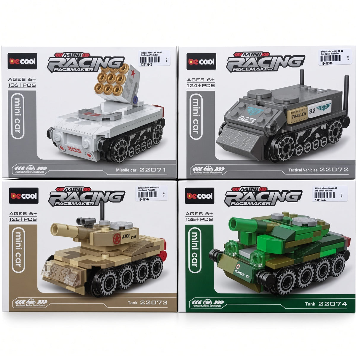 DECOOL Mini Racing Series Pull-Back Brick Car - Tank Models