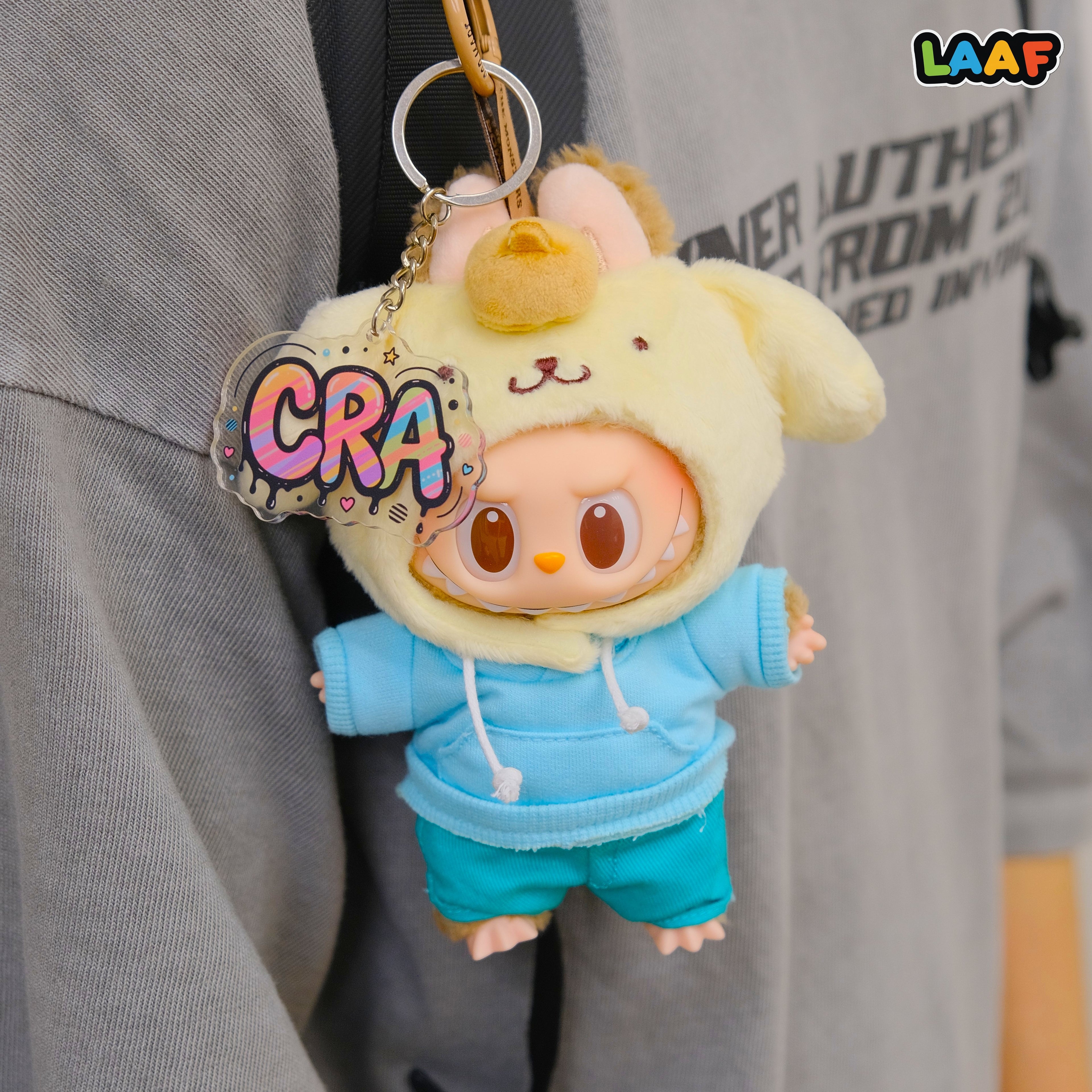 LAAF Customizable Graffiti Style Acrylic Keychain – Cartoon Doodle Art Pendant for Backpack