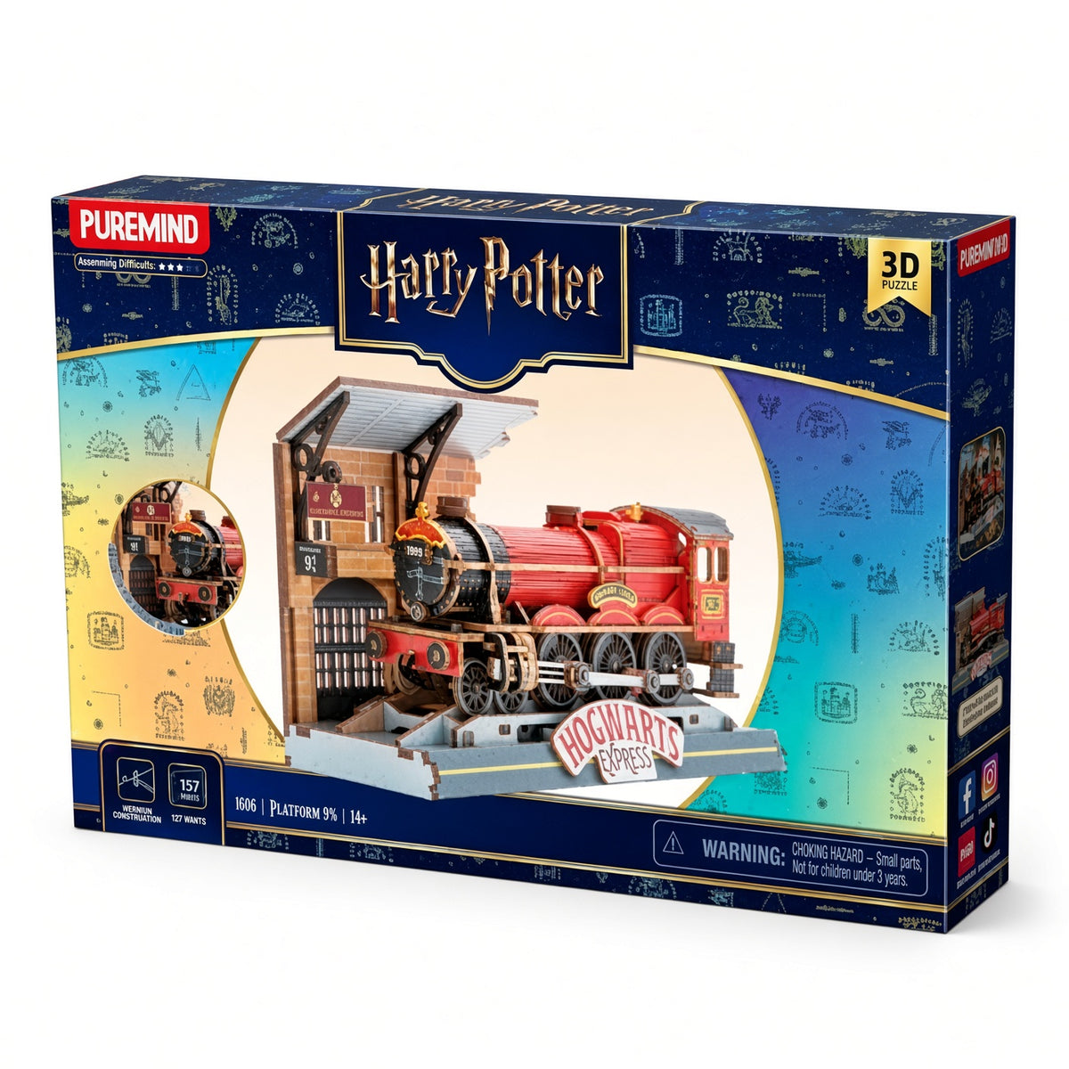 Puremind Harry Potter Platform 9¾ Hogwarts Express 3D Wooden Puzzle