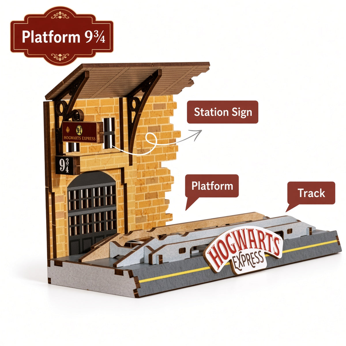 Puremind Harry Potter Platform 9¾ Hogwarts Express 3D Wooden Puzzle