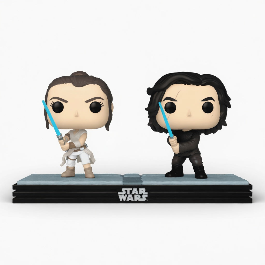 Funko POP! Moment Star Wars Rey & Kylo Ren (Glow) with Glow-in-the-Dark Lightsabers
