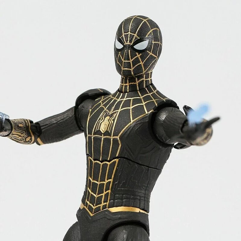 ZD Toys 7 Inch 1:10 Scale Black & Gold Spider-Man Action Figure – Spider-Man: No Way Home (Marvel Licensed)