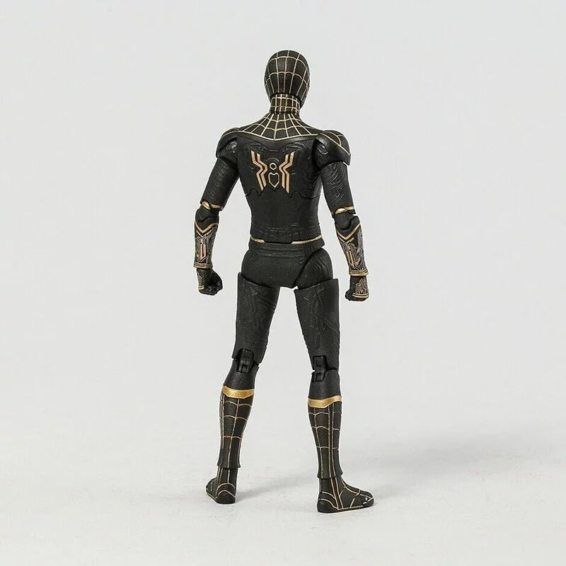 ZD Toys 7 Inch 1:10 Scale Black & Gold Spider-Man Action Figure – Spider-Man: No Way Home (Marvel Licensed)