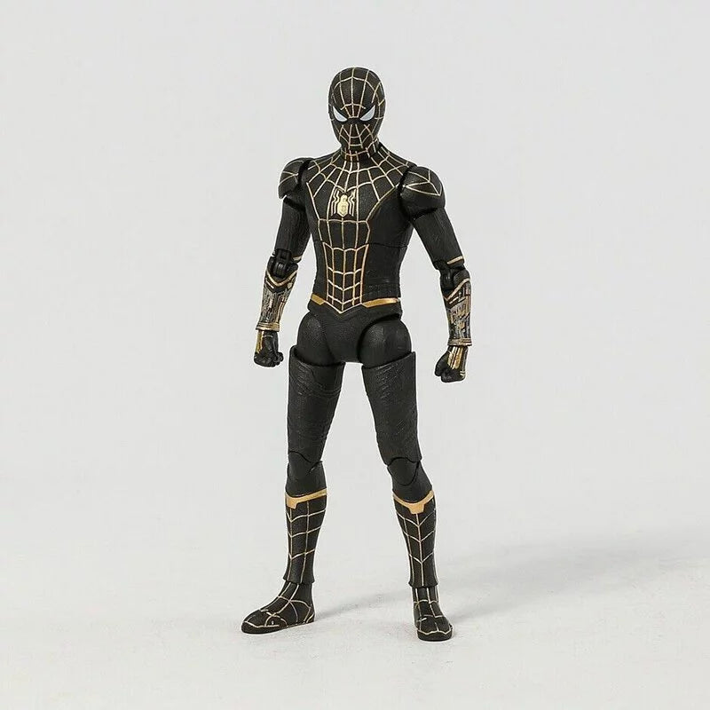 ZD Toys 7 Inch 1:10 Scale Black & Gold Spider-Man Action Figure – Spider-Man: No Way Home (Marvel Licensed)