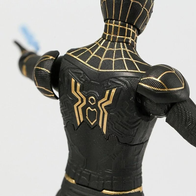ZD Toys 7 Inch 1:10 Scale Black & Gold Spider-Man Action Figure – Spider-Man: No Way Home (Marvel Licensed)