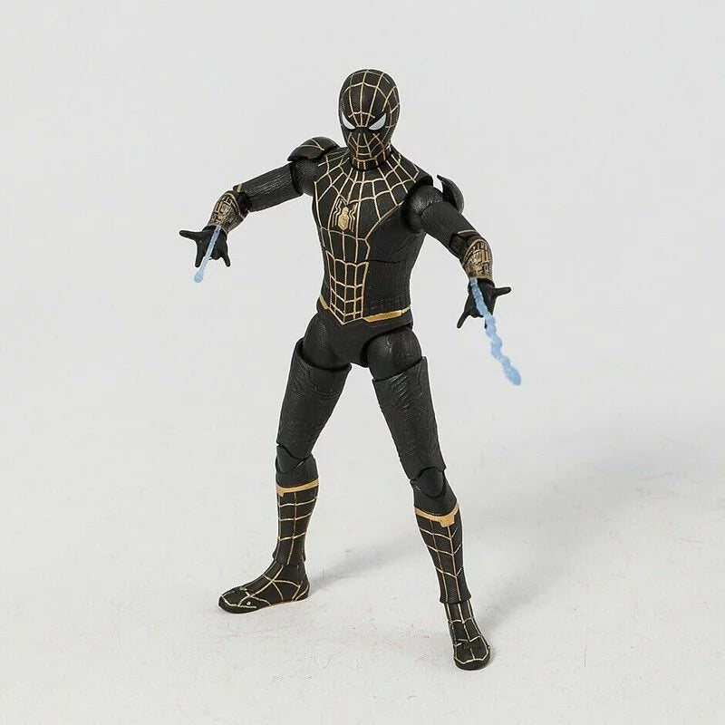 ZD Toys 7 Inch 1:10 Scale Black & Gold Spider-Man Action Figure – Spider-Man: No Way Home (Marvel Licensed)
