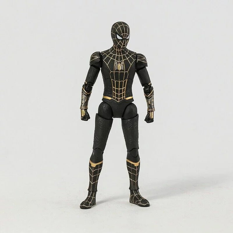 ZD Toys 7 Inch 1:10 Scale Black & Gold Spider-Man Action Figure – Spider-Man: No Way Home (Marvel Licensed)