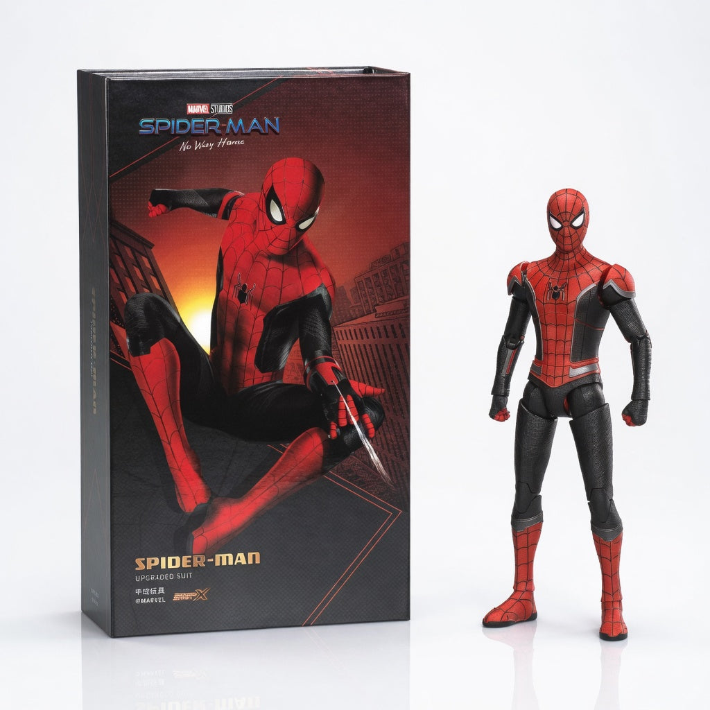 ZD Toys 7 Inch 1:10 Scale Red & Black Spider-Man Action Figure – Spider-Man: No Way Home (Marvel Licensed)