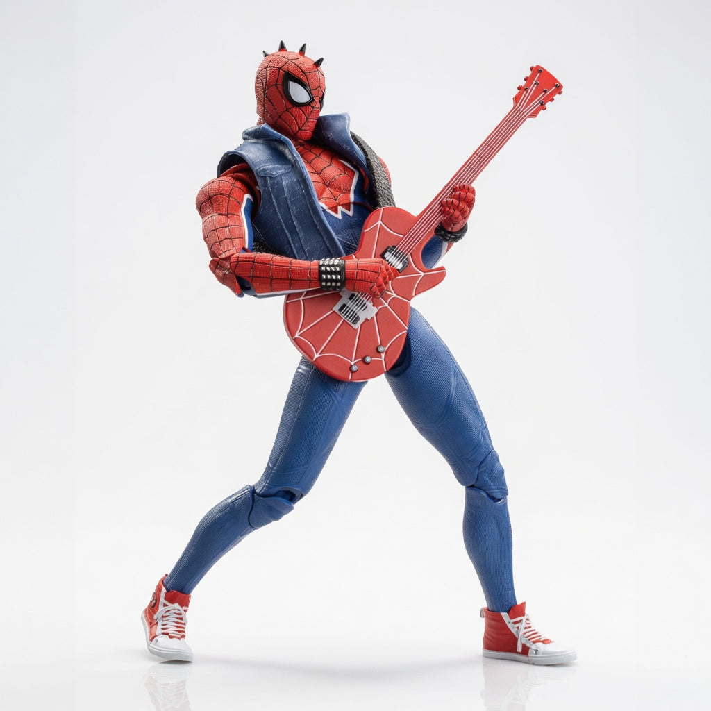 ZD Toys Marvel Official Spider-Man Punk Suit with Multiple Accessories Articulated Action Figure