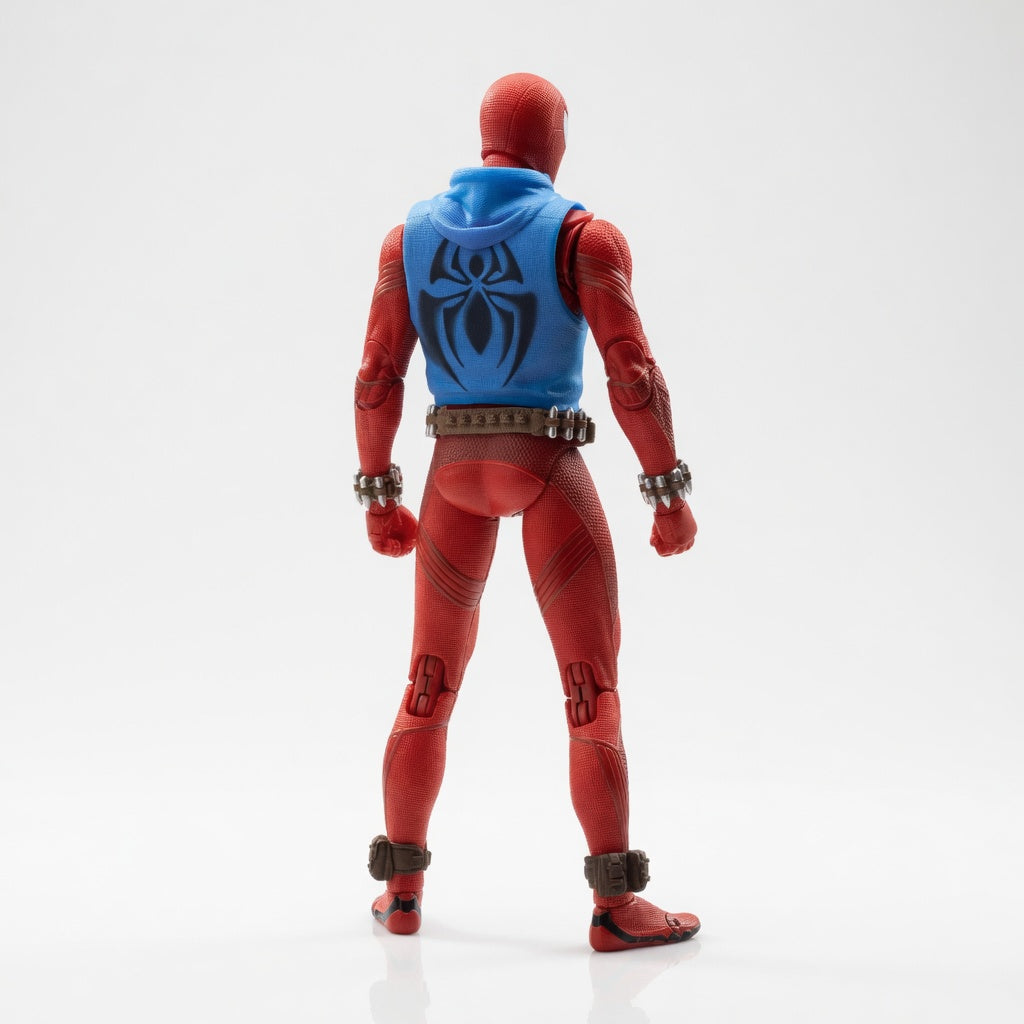 ZD Toys Marvel Official Scarlet Spider-Man Articulated Action Figure with Multiple Accessories