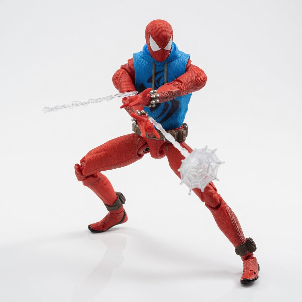 ZD Toys Marvel Official Scarlet Spider-Man Articulated Action Figure with Multiple Accessories