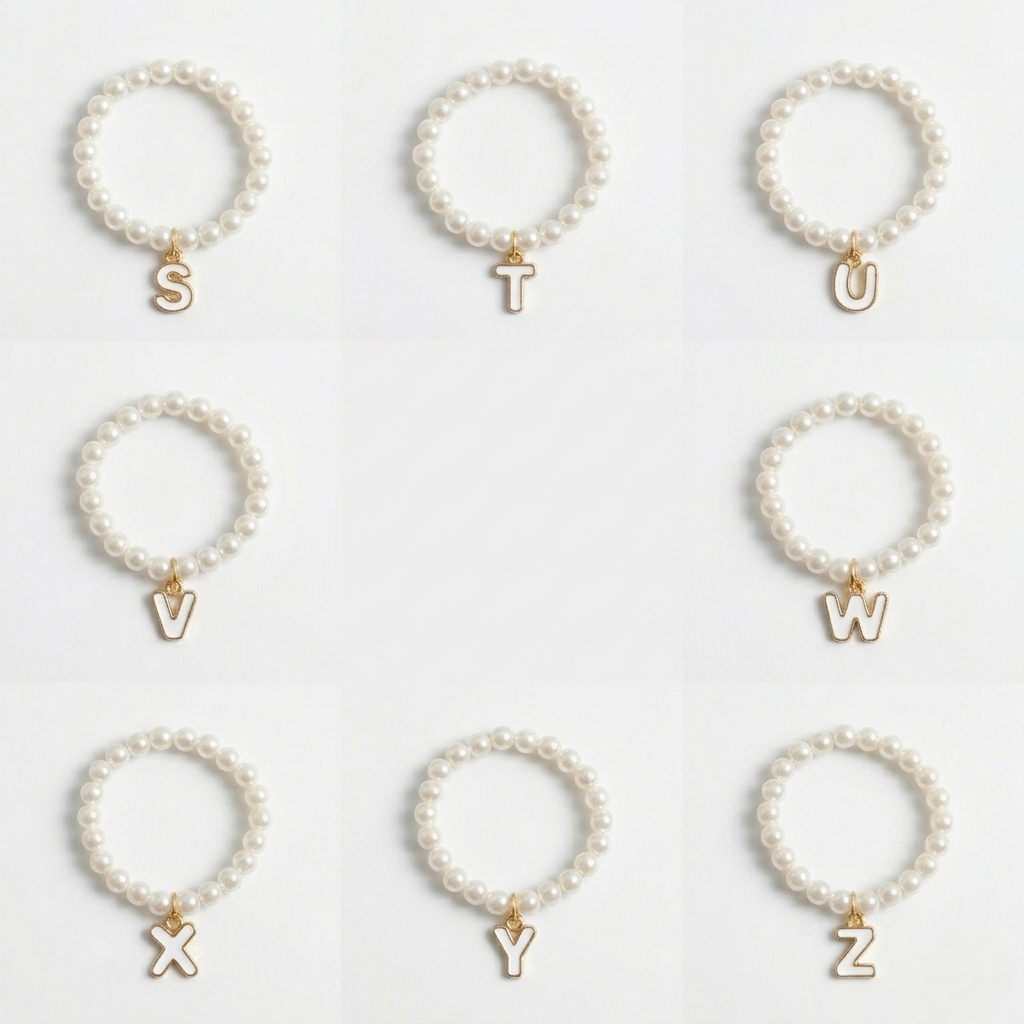 LAAF Doll Pearl Letter Necklace – Accessory for 20cm Plush Dolls (Labubu, Skull Panda, Twinkle Twinkle)