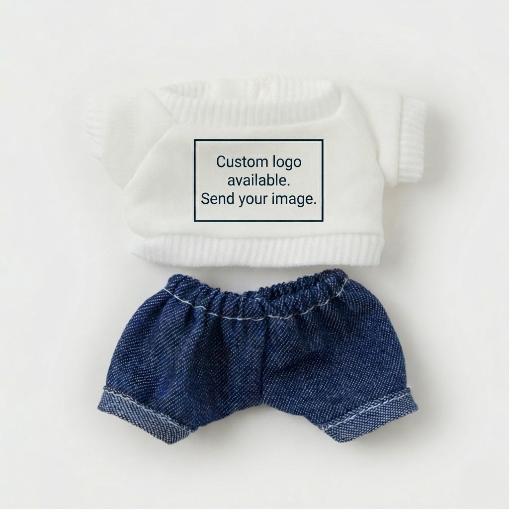 LAAF Customizable T-Shirt & Jeans Set for 20cm Dolls & Labubu – Personalized Apparel