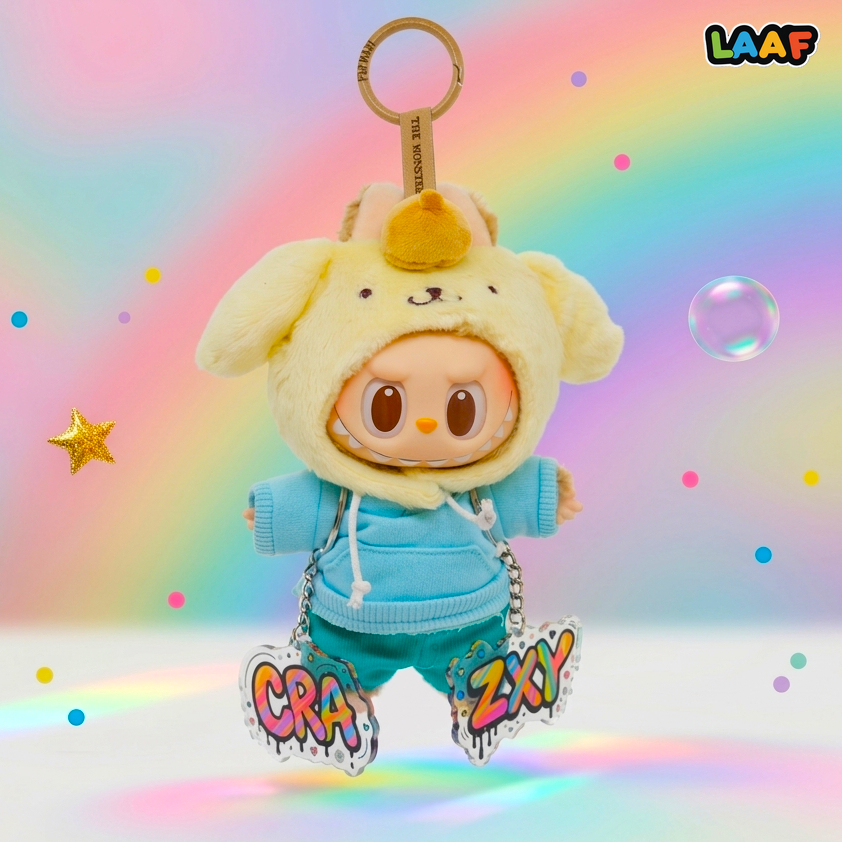 LAAF Customizable Graffiti Style Acrylic Keychain – Cartoon Doodle Art Pendant for Backpack