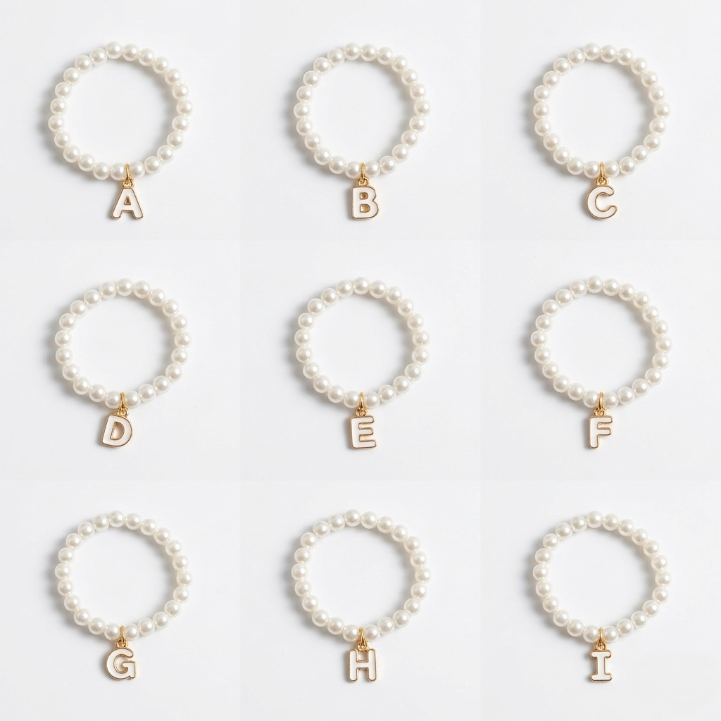 LAAF Doll Pearl Letter Necklace – Accessory for 20cm Plush Dolls (Labubu, Skull Panda, Twinkle Twinkle)