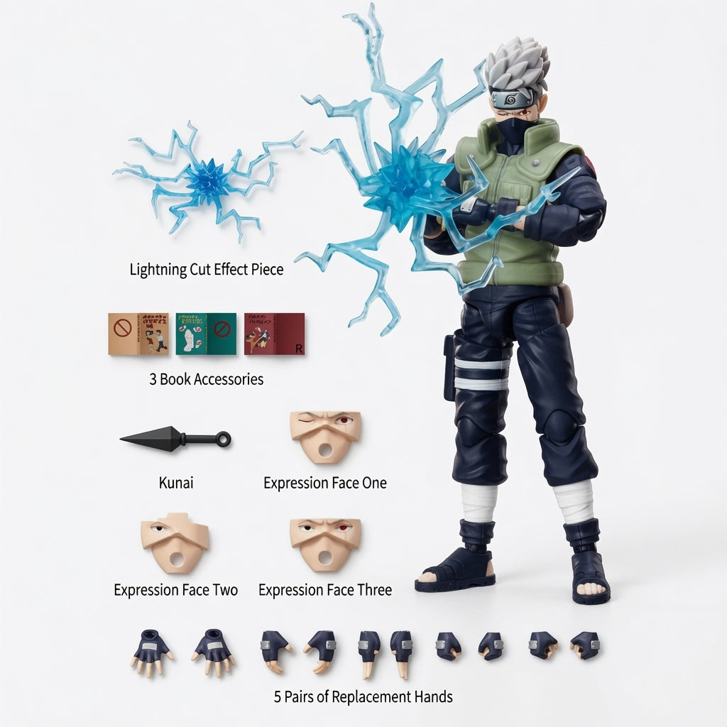 Blokees Naruto Kakashi Hatake Articulated Figure Model Kit – Snap-Fit Collectible Shinobi | CRAZXY