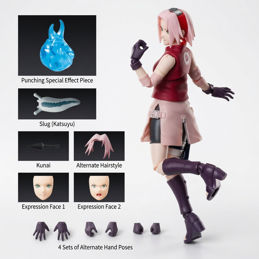 Blokees Naruto Beyond Edition Sakura Haruno Articulated Figure Model Kit – Snap-Fit Collectible Kunoichi | CRAZXY