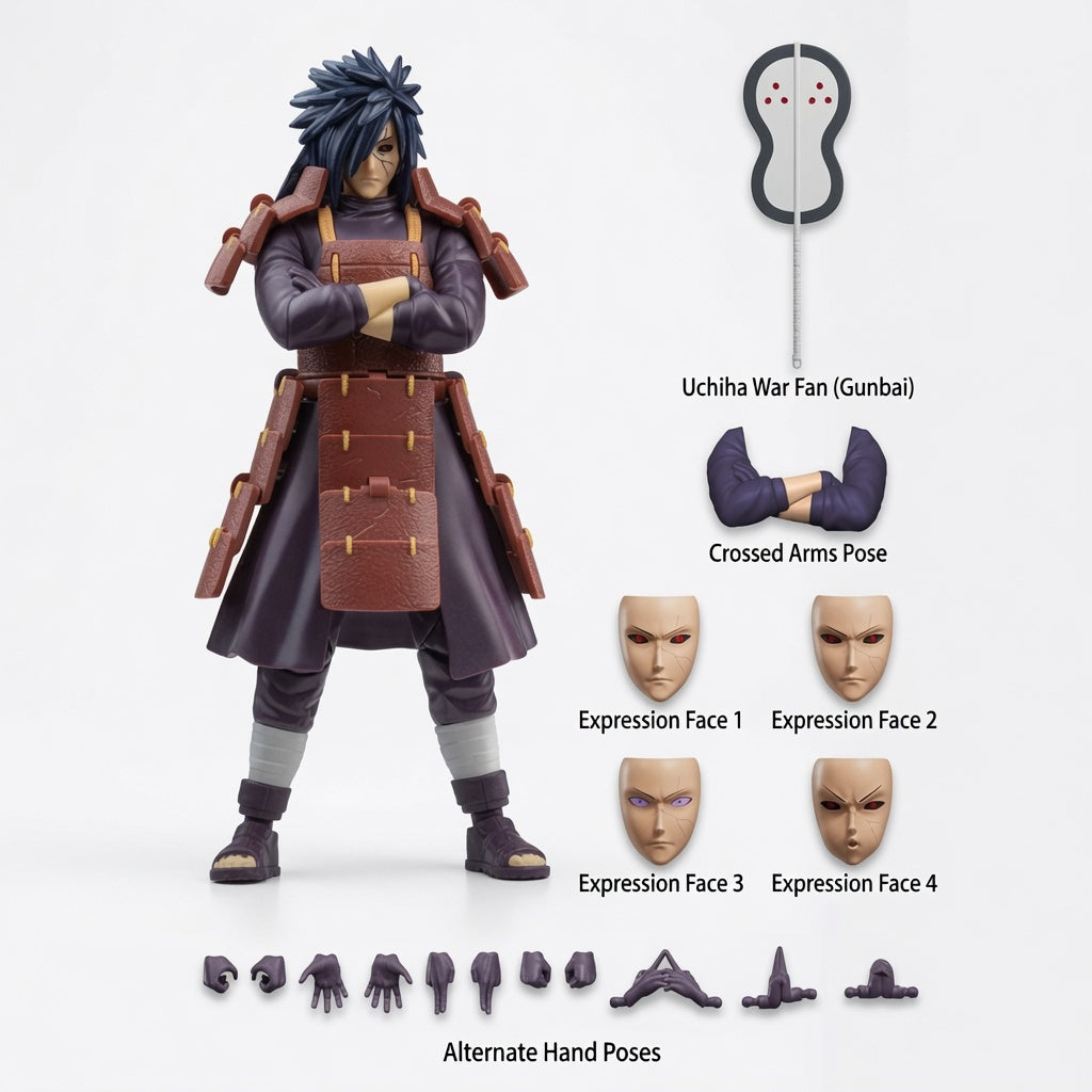 Blokees Naruto Beyond Edition Uchiha Madara Large-Scale Articulated Figure Model Kit – Snap-Fit Legendary Villain Collectible | CRAZXY
