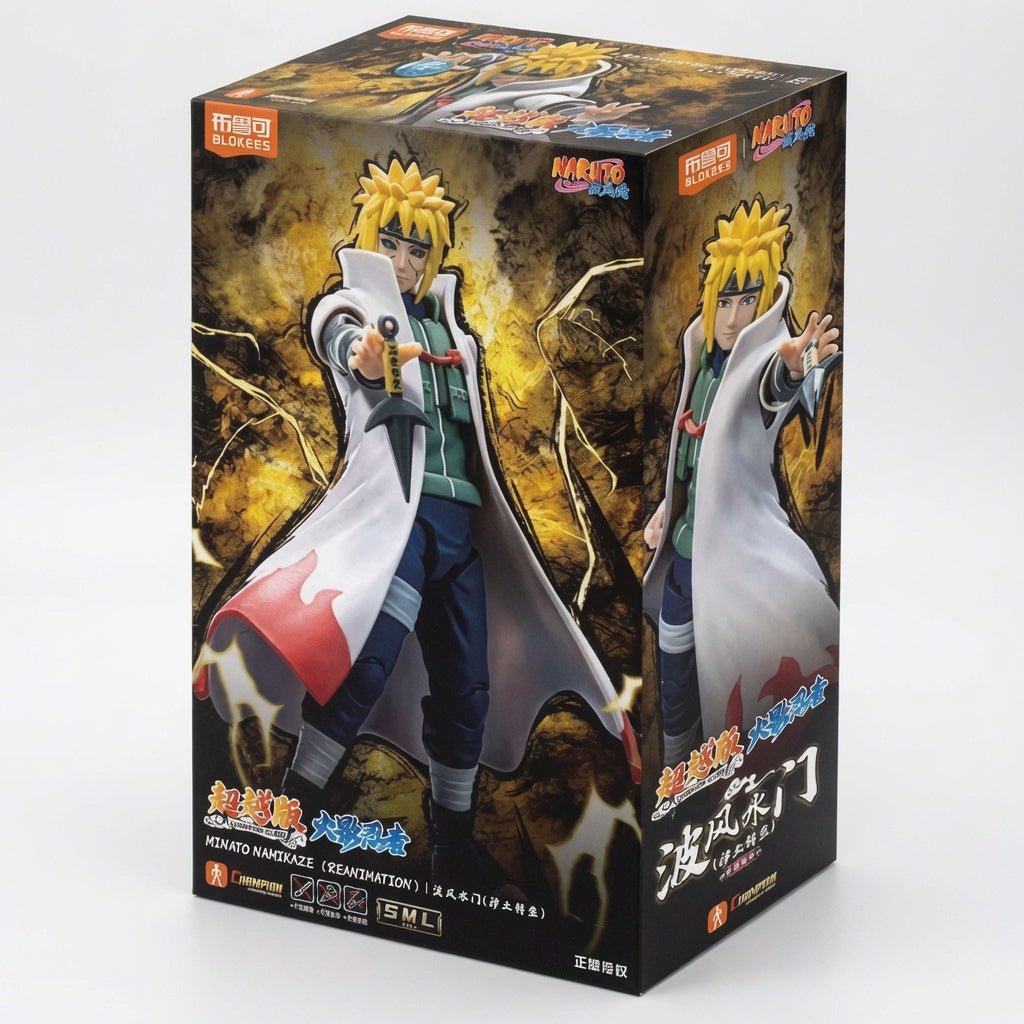 Blokees Naruto Beyond Edition Minato Namikaze Yellow Flash Articulated Figure Model Kit – Snap-Fit Hokage Collectible | CRAZXY