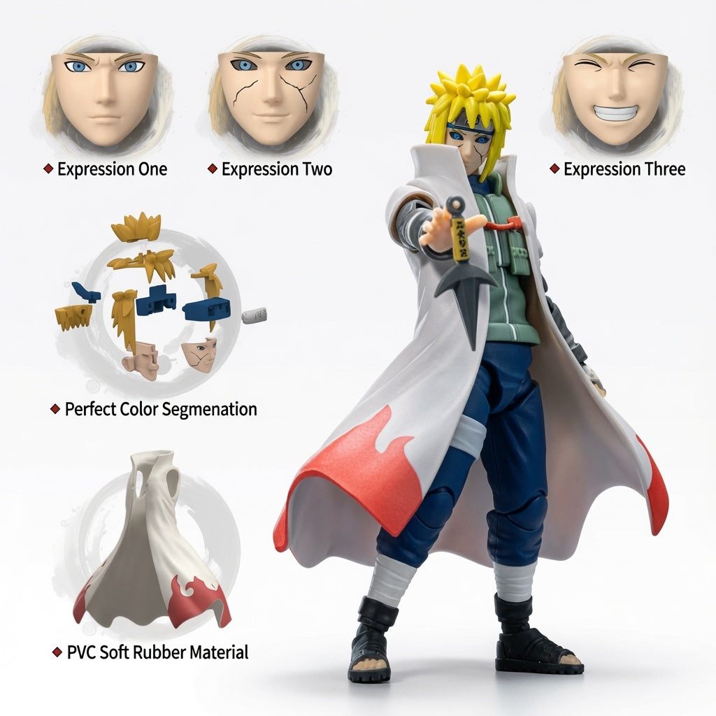 Blokees Naruto Beyond Edition Minato Namikaze Yellow Flash Articulated Figure Model Kit – Snap-Fit Hokage Collectible | CRAZXY