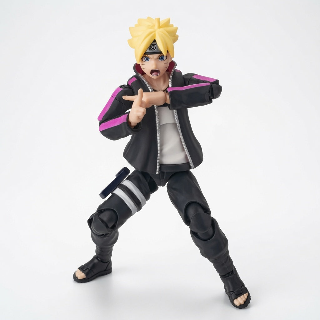 Blokees Naruto Beyond Edition Boruto Uzumaki CC01 Articulated Figure Model Kit – Snap-Fit Next Generation Collectible with Display Base | CRAZXY