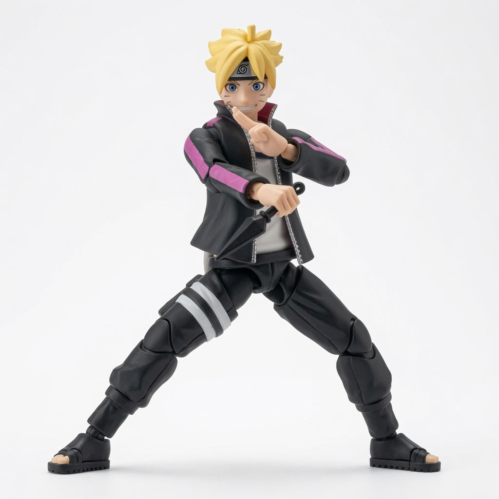 Blokees Naruto Beyond Edition Boruto Uzumaki CC01 Articulated Figure Model Kit – Snap-Fit Next Generation Collectible with Display Base | CRAZXY
