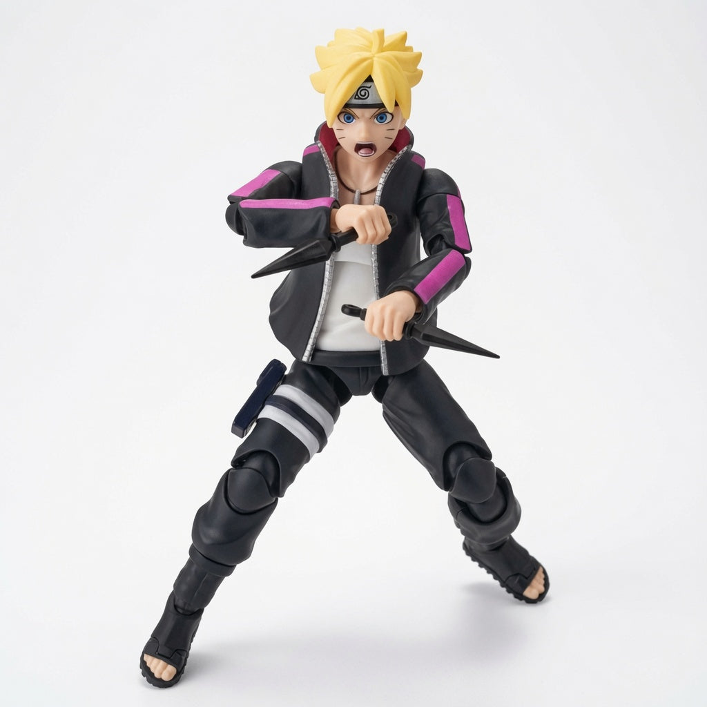 Blokees Naruto Beyond Edition Boruto Uzumaki CC01 Articulated Figure Model Kit – Snap-Fit Next Generation Collectible with Display Base | CRAZXY