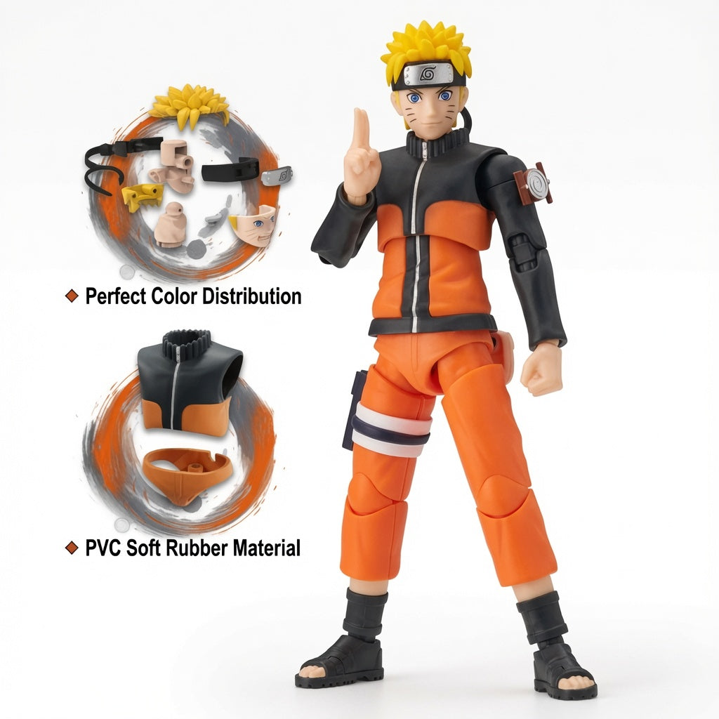 Blokees Naruto Beyond Edition Naruto Uzumaki CC02 Articulated Figure Model Kit – Snap-Fit Seventh Hokage Collectible with Display Base & Accessory | CRAZXY