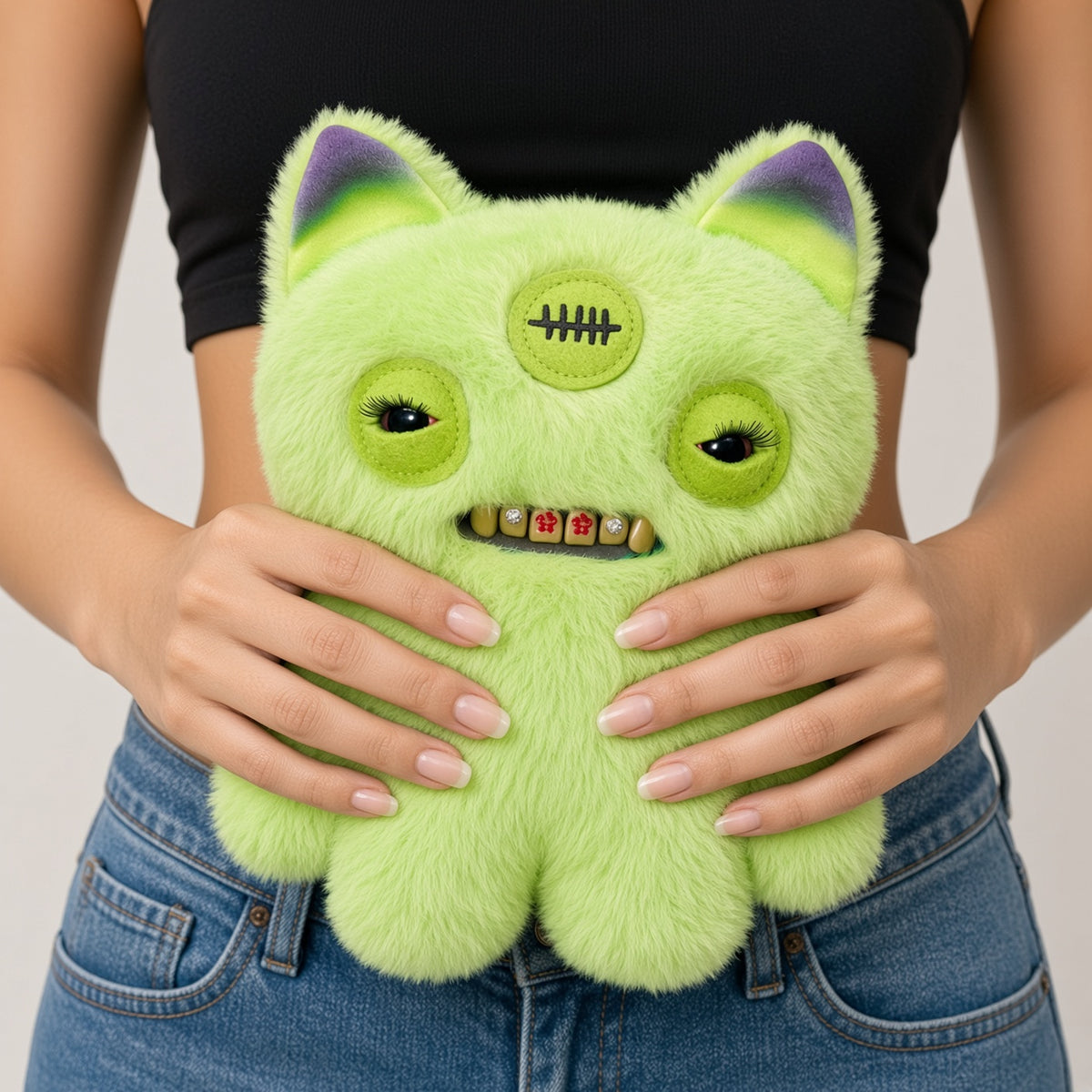 Fuggler Baddies Fuggs 9-Inch Annoyed Alien Neon Green Plush | CRAZXY