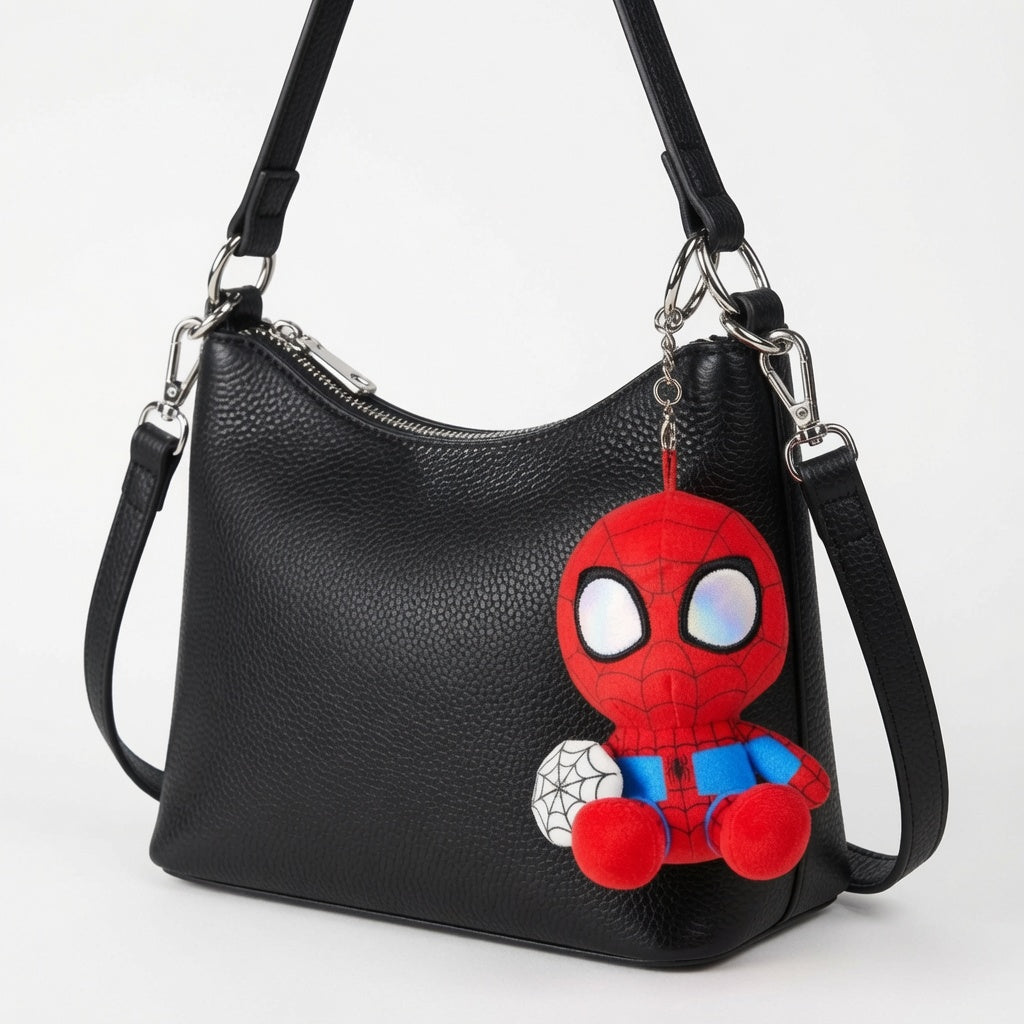 MINISO Marvel Spider-Man Web Shooter Plush Keychain Pendant – 12.5cm Soft Hanging Decoration Collectible Gift | CRAZXY