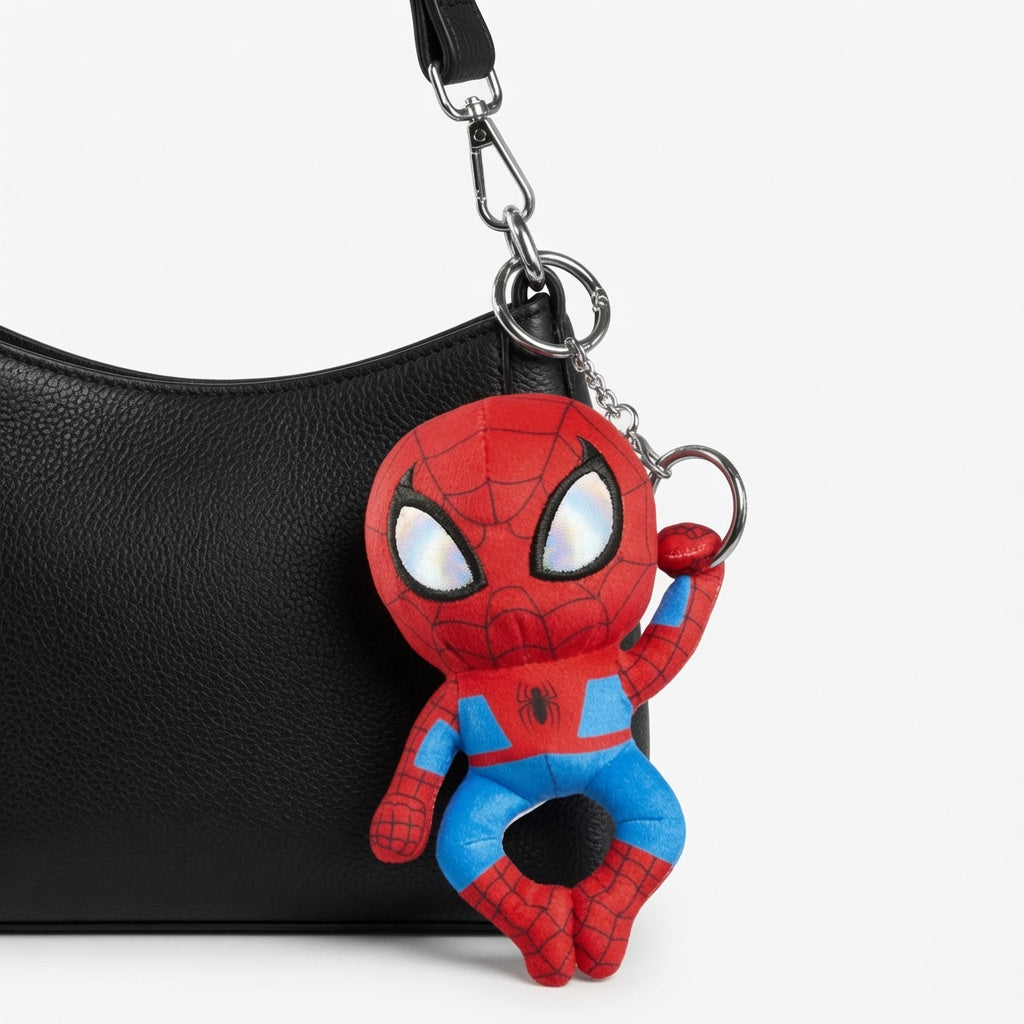 MINISO Marvel Spider-Man Side-Hanging Plush Keychain Pendant Figurine – 14.5cm Soft Collectible Hanging Decoration Gift | CRAZXY